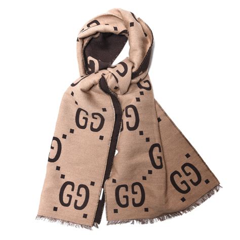 gg monogrammed wool & silk blend scarf gucci|Monogrammed Padded Wool.